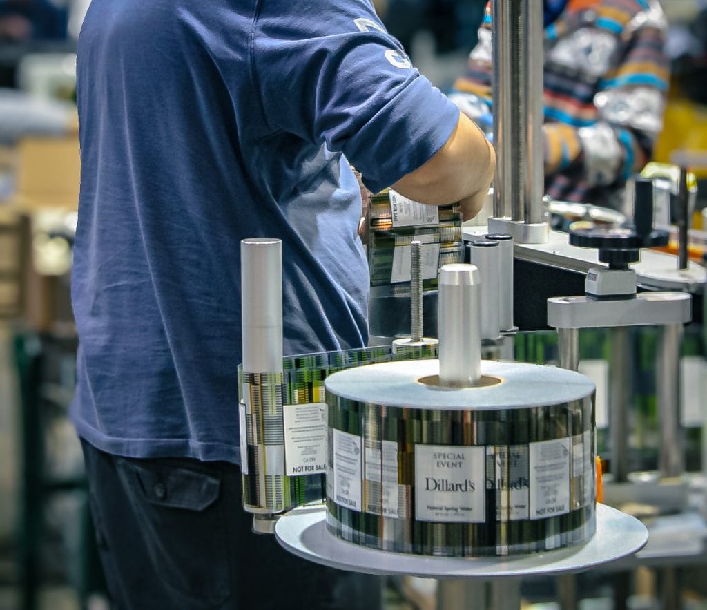 Dillard’s custom labels on the labeling equipment